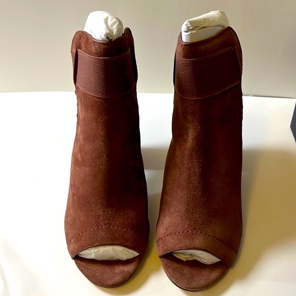 Splendid 'Open Toe Suede Booties, Burgundy, size 6.5 - Picture 10 of 11